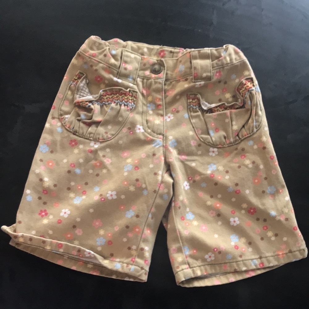 Gymboree floral long shorts, girls size 4